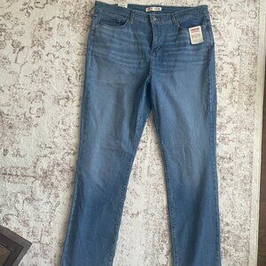 Levi Strauss High Rise Straight Jeans | Light Wash Stretch | size 18